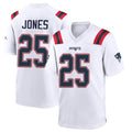 Ndoa NE.Patriots #25 Marcus Jones Player White Home Game Stitched Jerseys