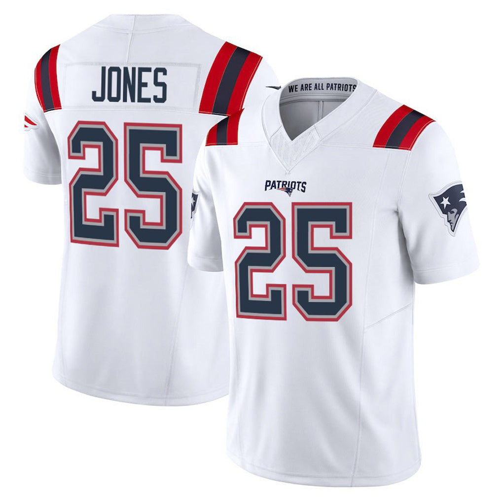 Ndoa NE.Patriots #25 Marcus Jones Player White Limited Vapor F.U.S.E. Home Game Stitched Jerseys