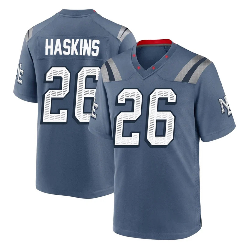 Ndoa NE.Patriots #26 Hassan Haskins Player Blue Rivalries Collection Home Game Stitched Jerseys