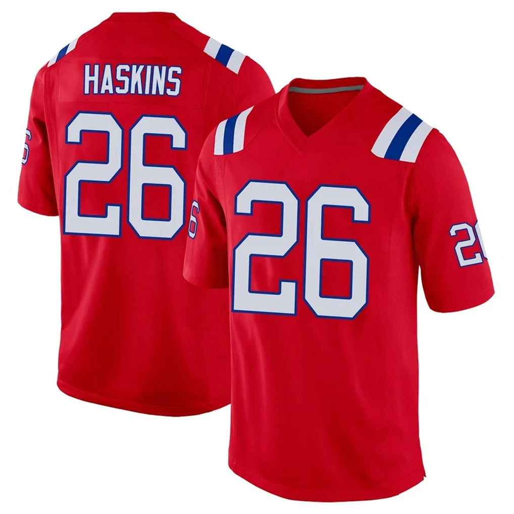 Ndoa NE.Patriots #26 Hassan Haskins Player Red Home Game Stitched Jerseys