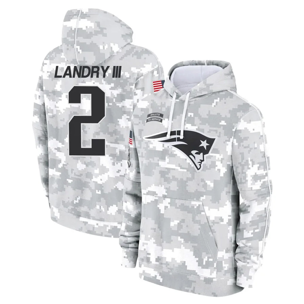Ndoa NE.Patriots #2 Harold Landry III Player Arctic Camo Salute to Service Pullover Hoodies Limited Game Stitched Jerseys