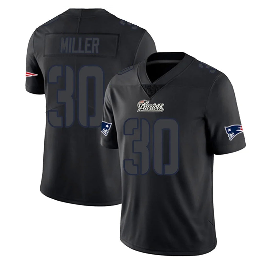 Ndoa NE.Patriots #30 Jam Miller Player Black Impact LImited Home Game Stitched Jerseys