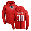 Ndoa NE.Patriots #30 Jam Miller Player Red LOGO Pullover Hoodies Home Game Stitched Jerseys