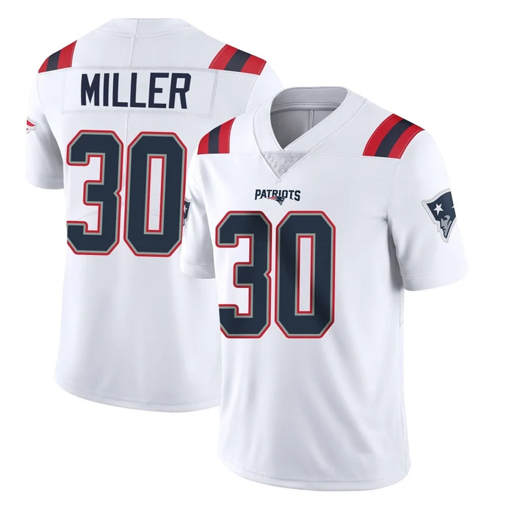 Ndoa NE.Patriots #30 Jam Miller Player White Vapor Untouchable Home Game Stitched Jerseys