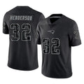 Ndoa NE.Patriots #32 TreVeyon Henderson Player Black Reflective LImited Home Game Stitched Jerseys