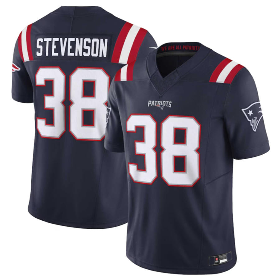 Ndoa NE.Patriots #38 Rhamondre Stevenson Navy Vapor F.U.S.E. Limited American Stitched Jerseys