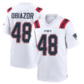 Ndoa NE.Patriots #48 Namdi Obiazor Player White Home Game Stitched Jerseys