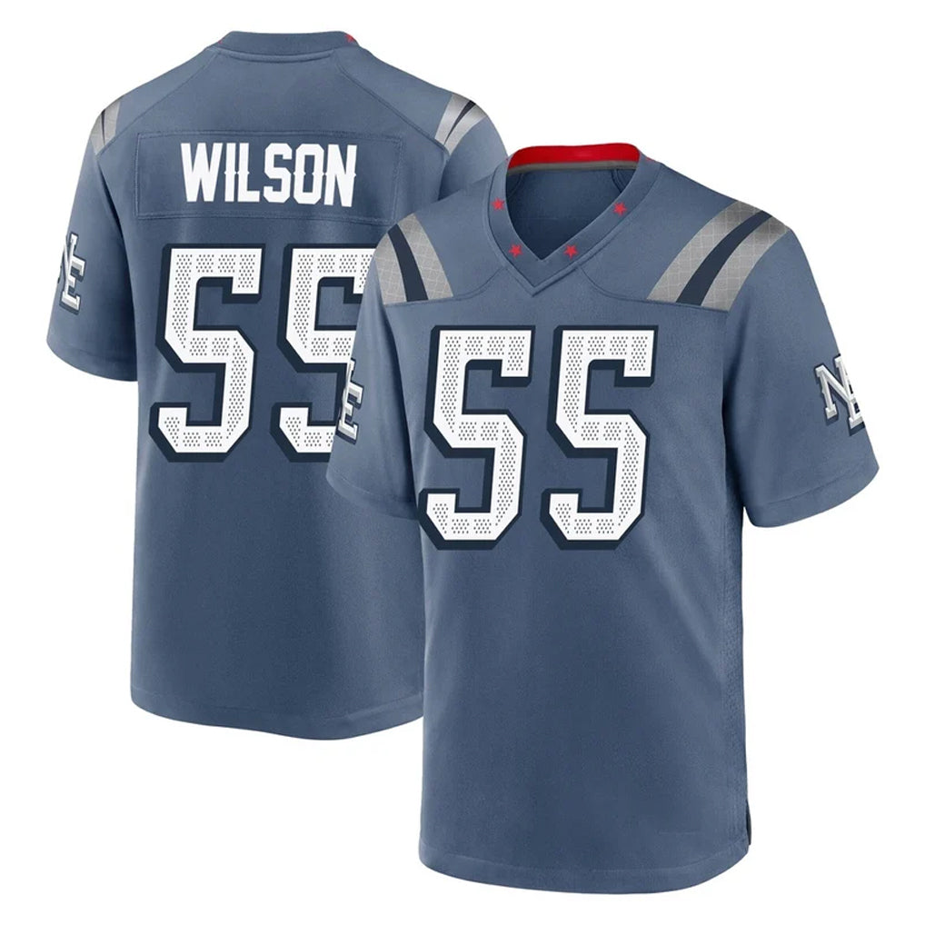 Ndoa NE.Patriots #55 Jared Wilson Player Blue Rivalries Collection Home Game Stitched Jerseys