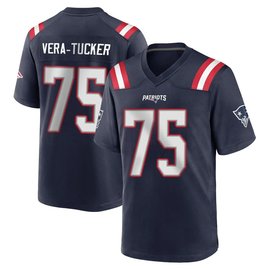 Ndoa NE.Patriots #75 Alijah Vera-Tucker Player Navy Home Game Stitched Jerseys