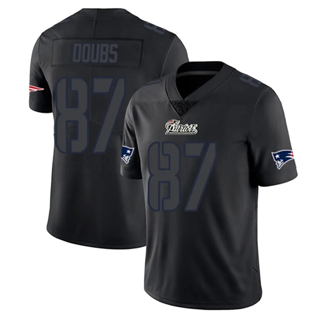 Ndoa NE.Patriots #87 Romeo Doubs Player Black Impact LImited Home Game Stitched Jerseys