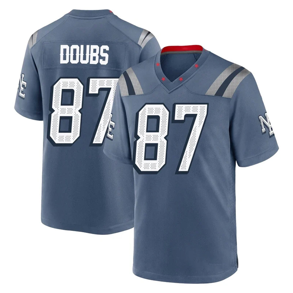 Ndoa NE.Patriots #87 Romeo Doubs Player Blue Rivalries Collection Home Game Stitched Jerseys