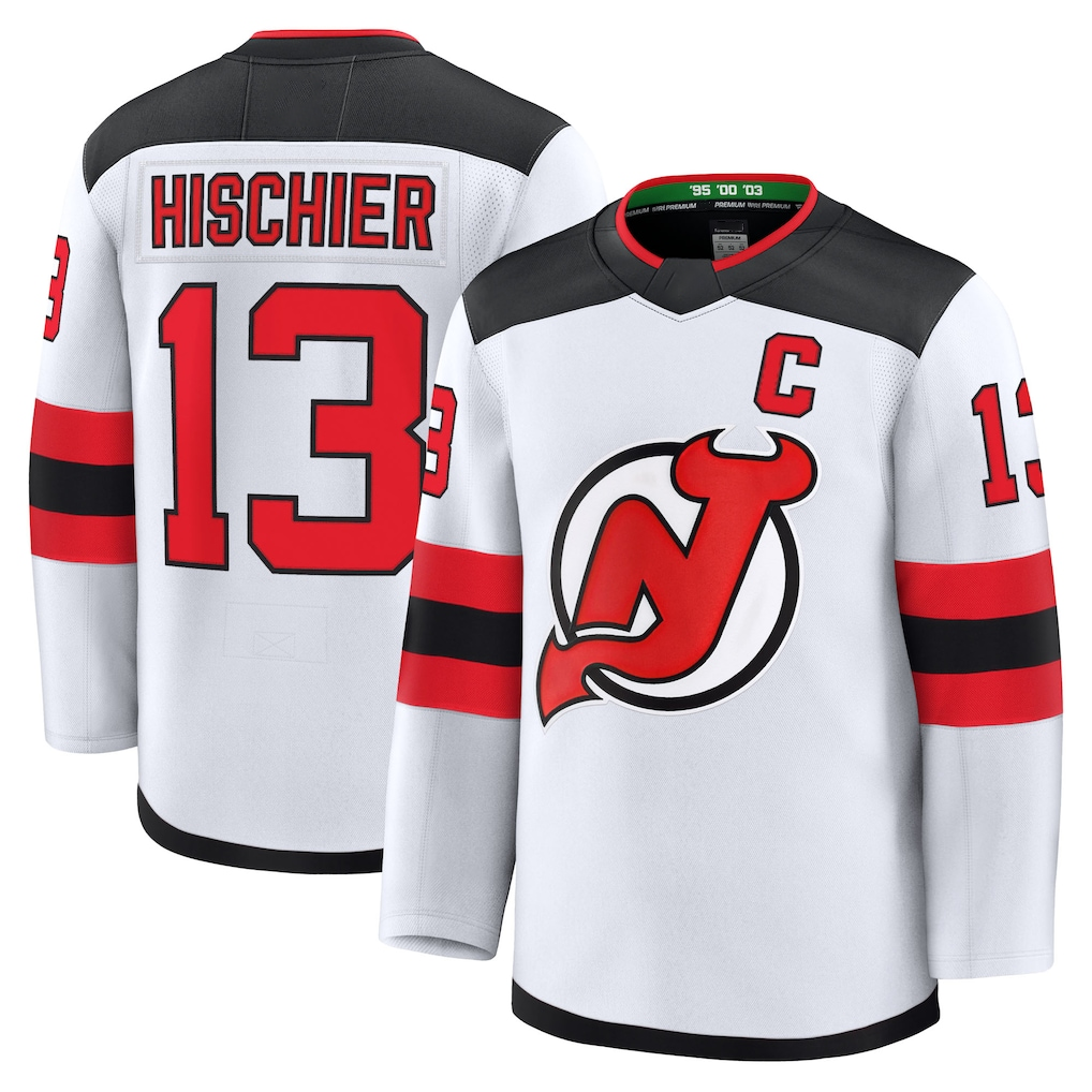 Ndoa N.Jersey Devils #13 Nico Hischier White Away Premium Jerseys