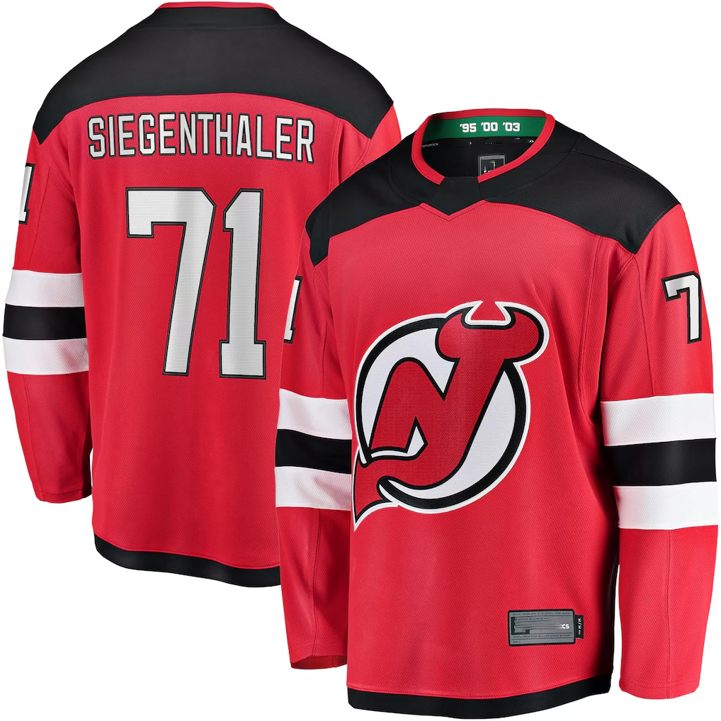 Ndoa N.Jersey Devils #71 Jonas Siegenthaler Red Home Breakaway Player Jerseys