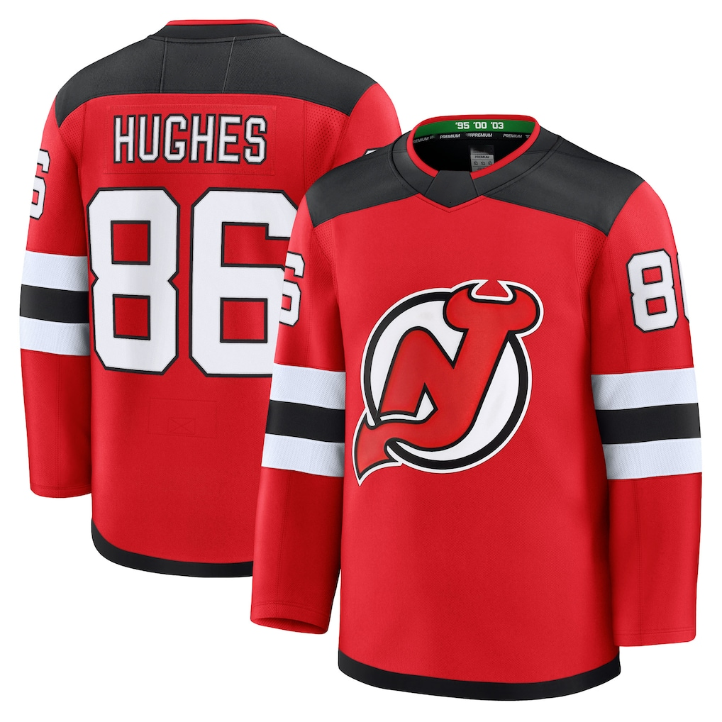 Ndoa N.Jersey Devils #86 Jack Hughes Red Home Premium Jerseys