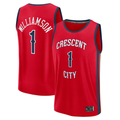 Ndoa NO.Pelicans #1 Zion Williamson Red Fast Break Replica Player Stitched Jerseys- Statement Edition