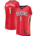 Ndoa NO.Pelicans #1 Zion Williamson Red Replica Fast Break Stitched Jerseys- Statement Edition