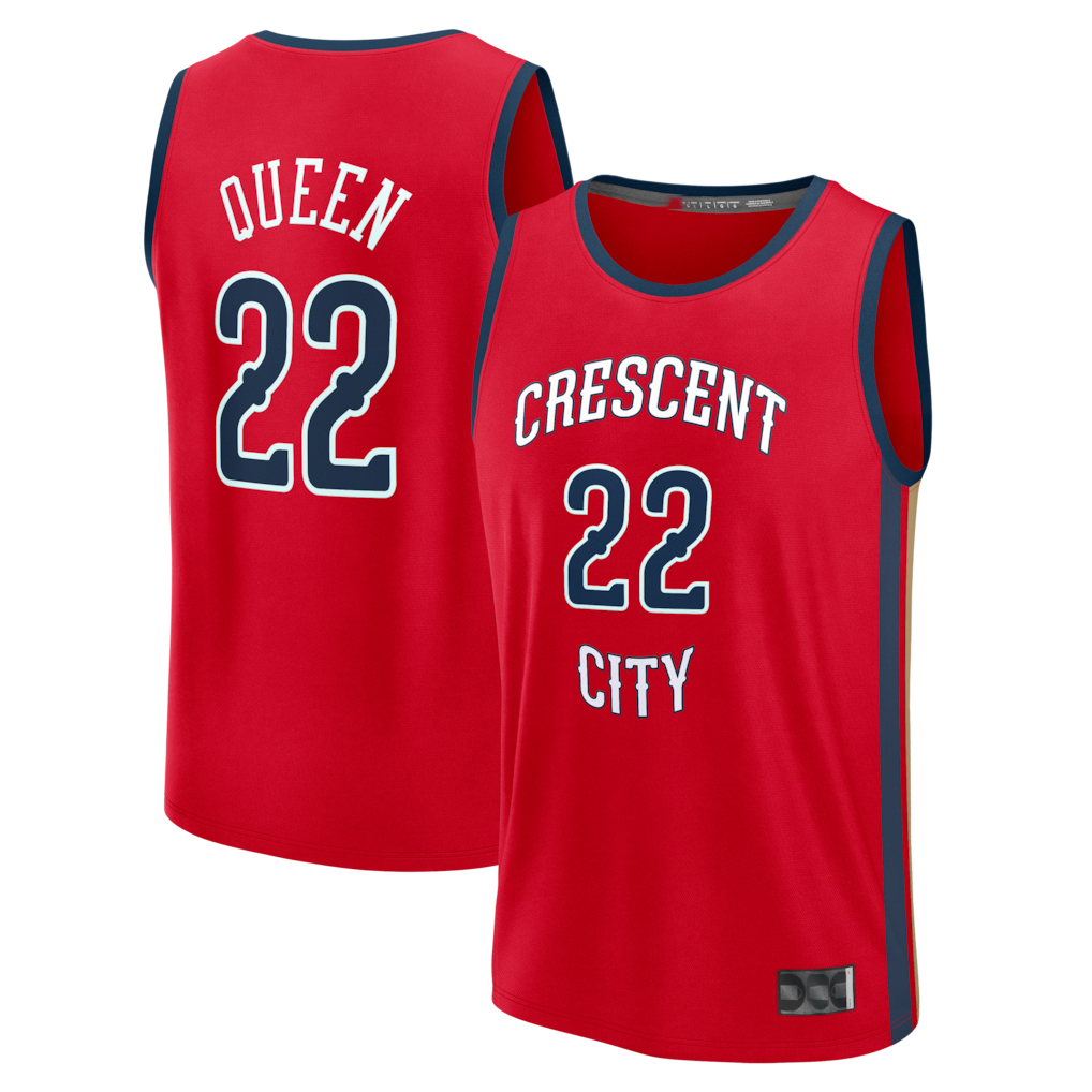 Ndoa NO.Pelicans #22 Derik Queen Red Fast Break Replica Player Stitched Jerseys- Statement Edition