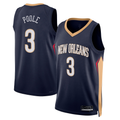 Ndoa NO.Pelicans #3 Jordan Poole Navy Swingman Stitched Jerseys- Icon Edition