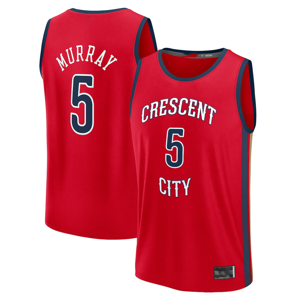 Ndoa NO.Pelicans #5 Dejounte Murray Red Fast Break Replica Player Stitched Jerseys- Statement Edition