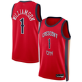 Ndoa NO.Pelicans #1 Zion Williamson Red Swingman Stitched Jerseys- Statement Edition