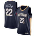Ndoa NO.Pelicans #22 Derik Queen Navy Swingman Stitched Jerseys- Icon Edition