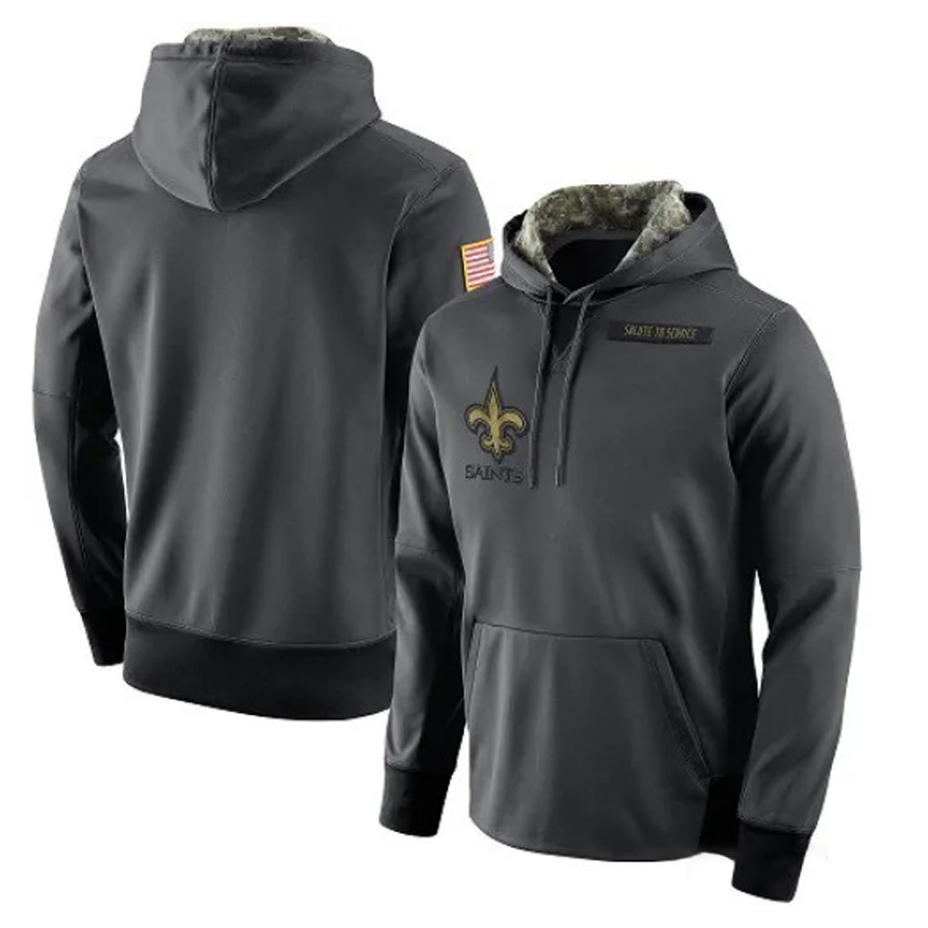 Ndoa NO.Saints Gray Pullover Hoodies Limited Blank Player Stitched Jerseys