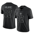 Ndoa NO.Saints #12 Chris Olave Player Black Limited Reflective Home Game Stitched Jerseys