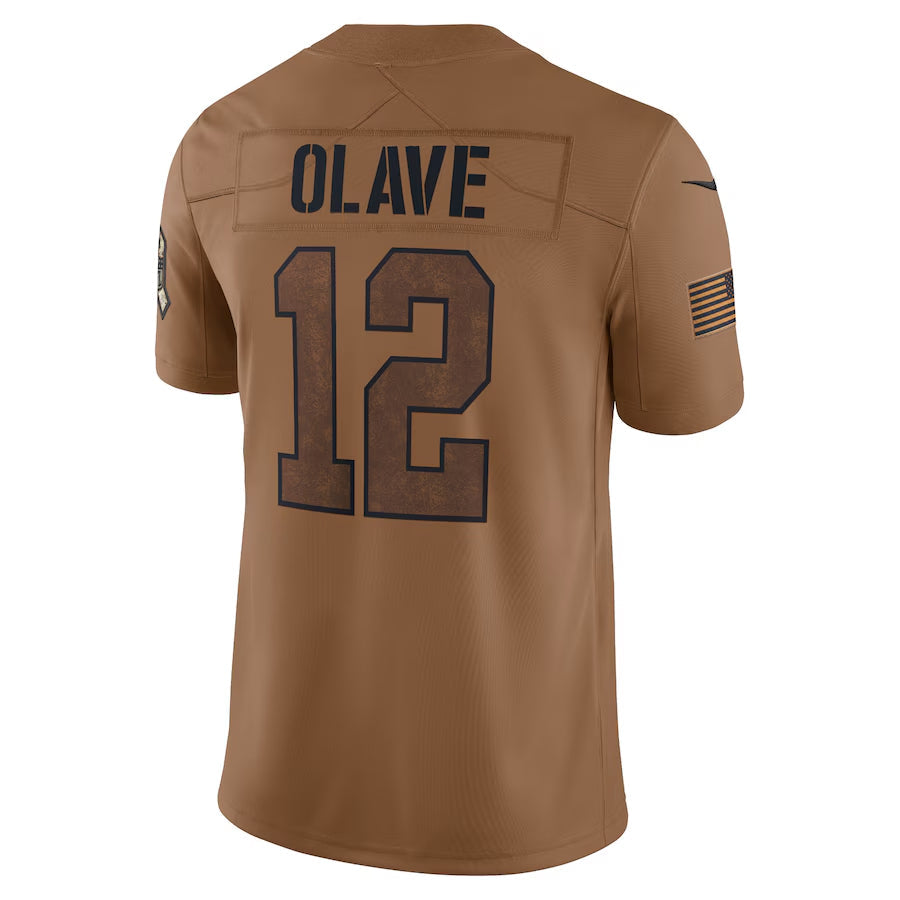 Ndoa NO.Saints #12 Chris Olave Player Brown Salute To Service Limited Stitched Jerseys