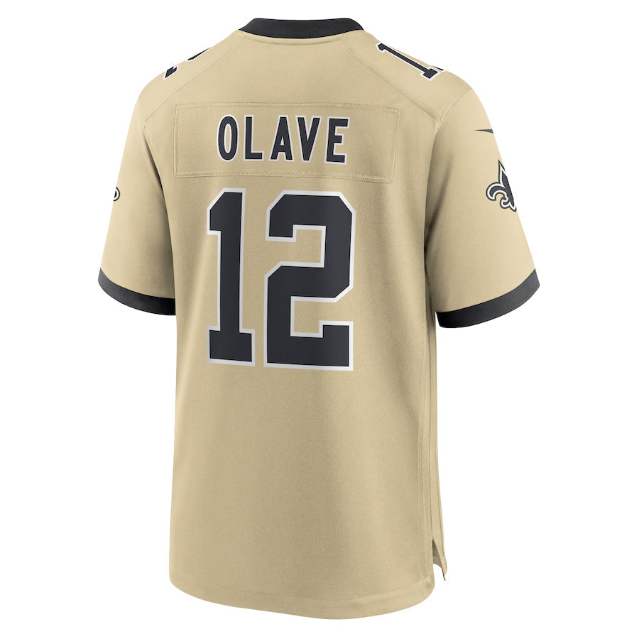 Ndoa NO.Saints #12 Chris Olave Player Gold Alternate Game Stitched Jerseys