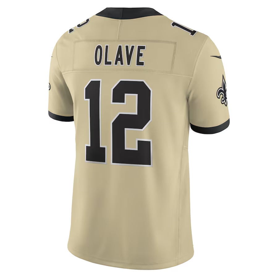 Ndoa NO.Saints #12 Chris Olave Player Gold Alternate Vapor F.U.S.E. Limited Stitched Jerseys