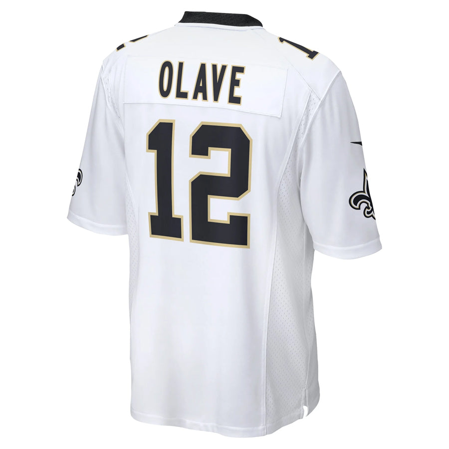 Ndoa NO.Saints #12 Chris Olave Player White Home Game Stitched Jerseys