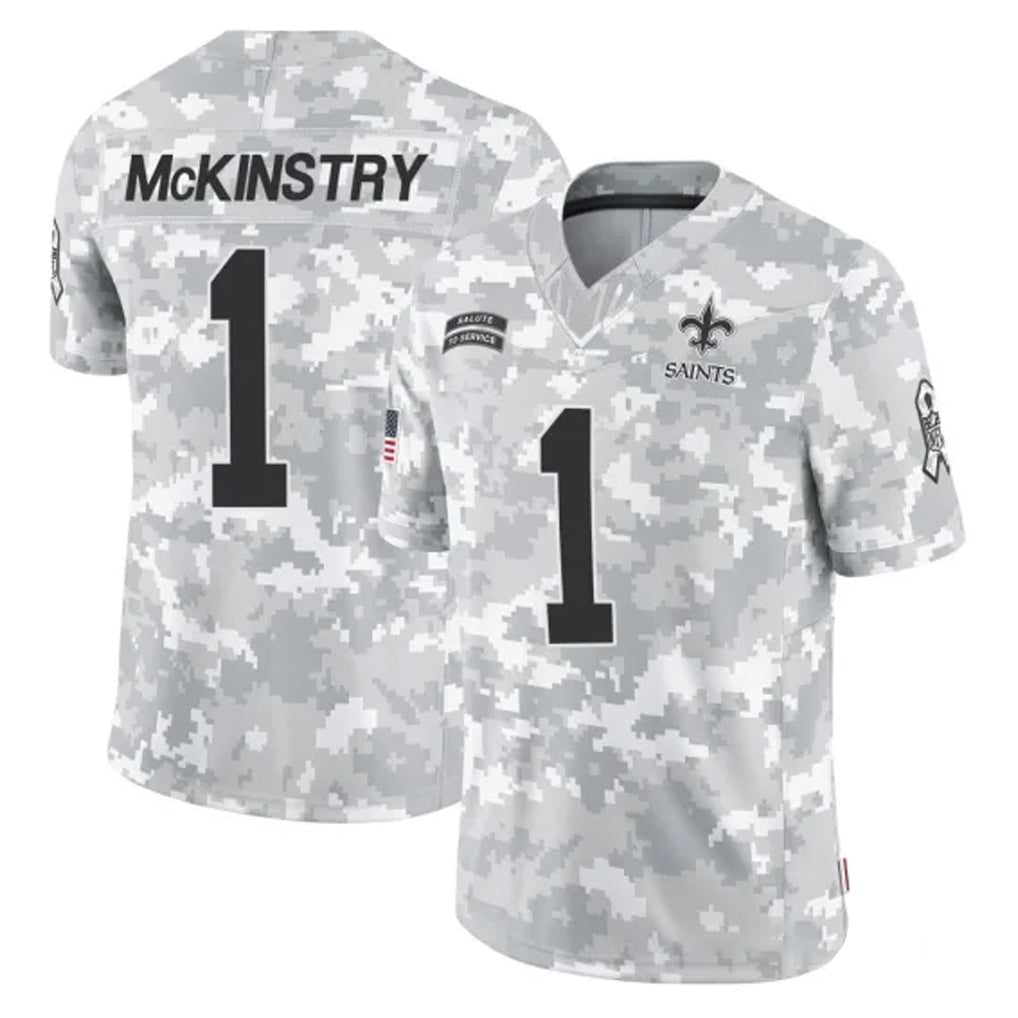 Ndoa NO.Saints #1 Kool-Aid McKinstry Player Arctic Camo Salute To Service Limited Game Stitched Jerseys