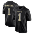 Ndoa NO.Saints #1 Kool-Aid McKinstry Player Black Carbon Fashion Home Game Stitched Jerseys