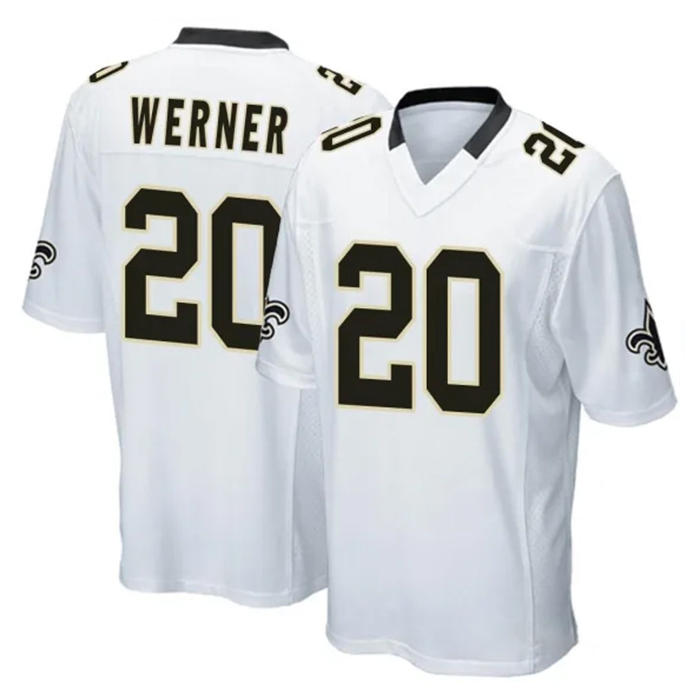 Ndoa NO.Saints #20 Pete Werner Player White Home Game Stitched Jerseys