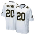 Ndoa NO.Saints #20 Pete Werner Player White Home Game Stitched Jerseys