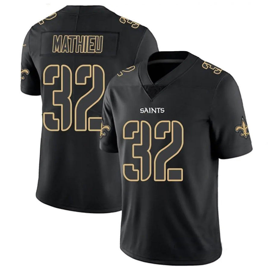 Ndoa NO.Saints #32 Tyrann Mathieu Player Limited Black Impact Stitched Jerseys