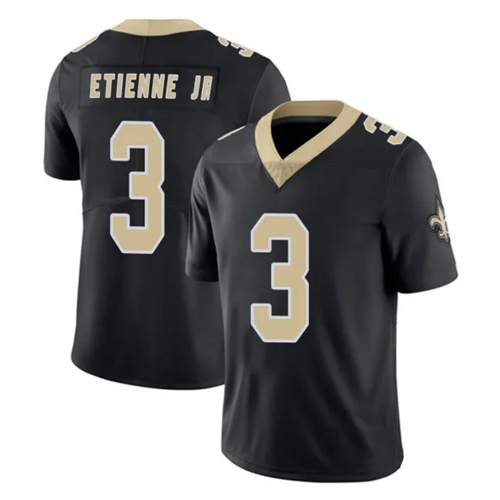 Ndoa NO.Saints #3 Travis Etienne Jr. Player Black Limited Vapor Untouchable Home Game Stitched Jerseys