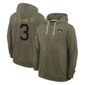 Ndoa NO.Saints #3 Travis Etienne Jr. Player Olive Salute to Service Pullover Hoodies Limited Stitched Jerseys