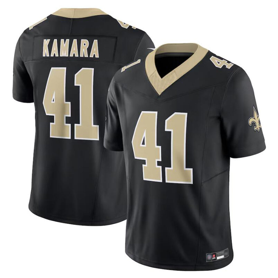 Ndoa NO.Saints #41 Alvin Kamara Player Black Black Vapor F.U.S.E. Limited Stitched Jerseys