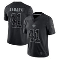 Ndoa NO.Saints #41 Alvin Kamara Player Black RFLCTV Limited Stitched Jerseys