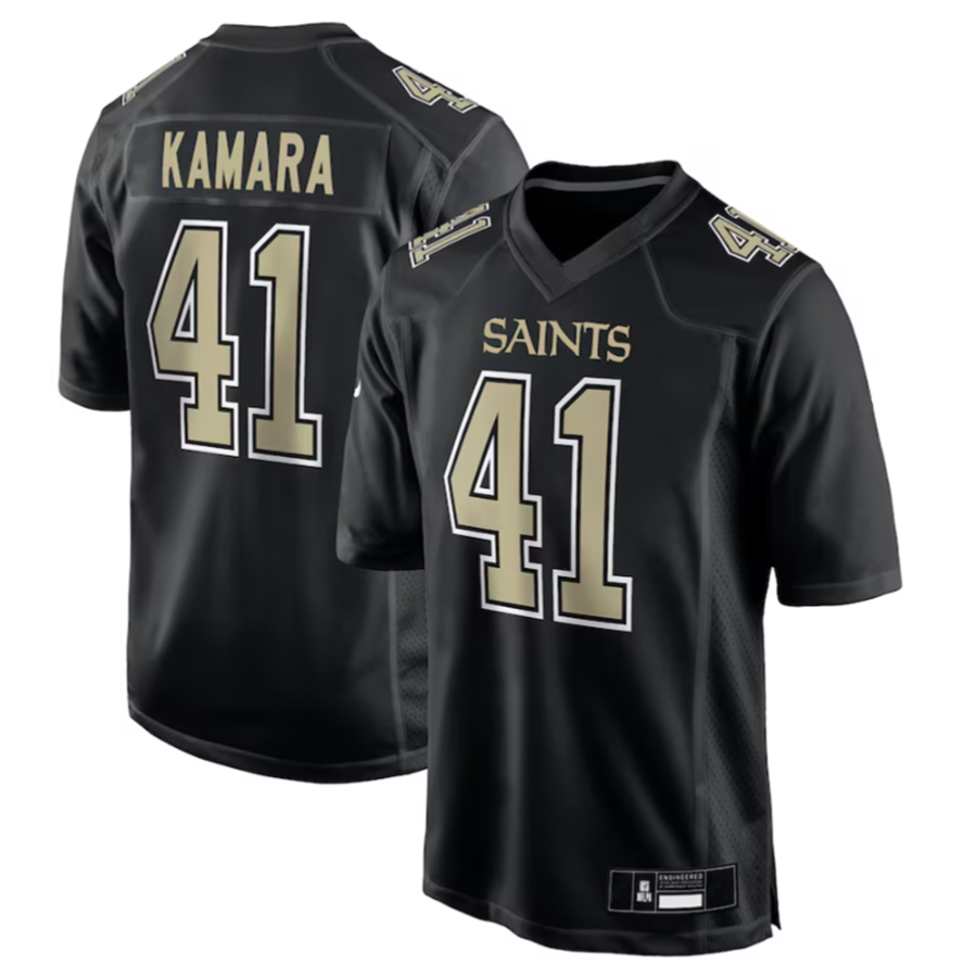 Ndoa NO.Saints #41 Alvin Kamara Player Carbon Black Fashion Game Stitched Jerseys
