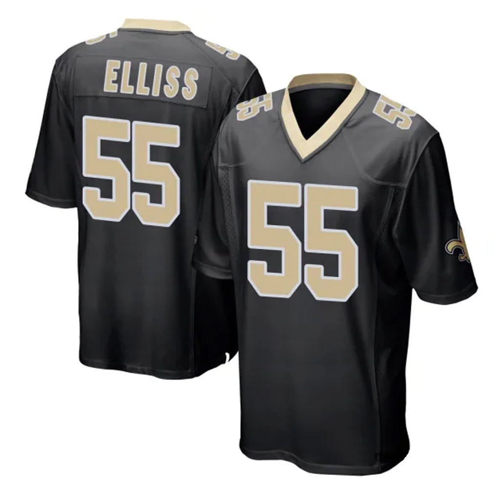 Ndoa NO.Saints #55 Kaden Elliss Player Black Home Game Stitched Jerseys