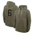 Ndoa NO.Saints #6 Tyler Shough Player Olive Salute to Service Pullover Hoodies Limited Stitched Jerseys