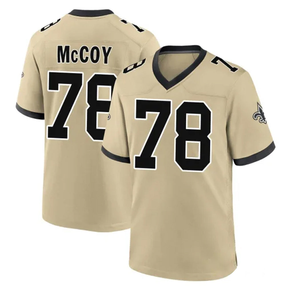 Ndoa NO.Saints #78 Erik McCoy Player Gold Home Game Stitched Jerseys