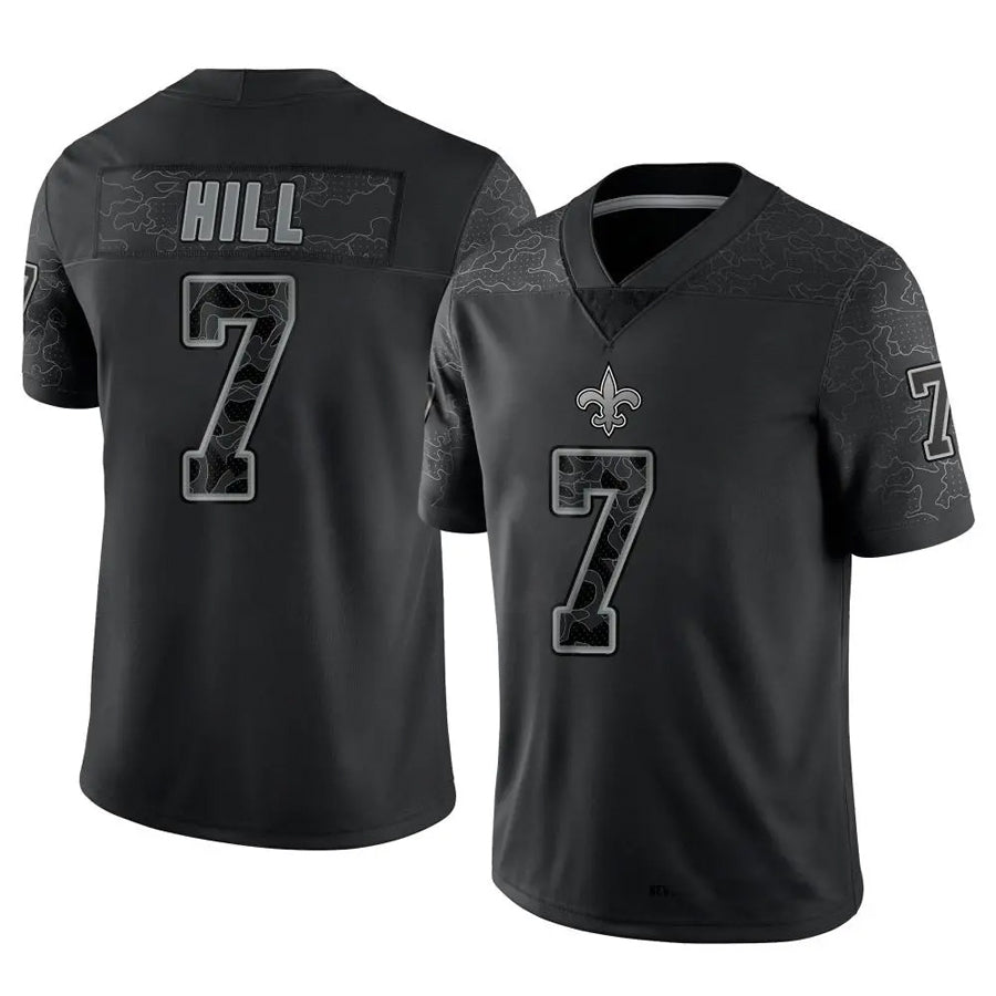 Ndoa NO.Saints #7 Taysom Hill Player Black RFLCTV Limited Stitched Jerseys