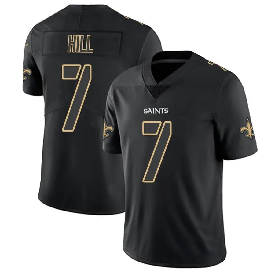 Ndoa NO.Saints #7 Taysom Hill Player Limited Black Impact Stitched Jerseys