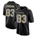 Ndoa NO.Saints #83 Juwan Johnson Player Black Carbon Fashion Home Game Stitched Jerseys