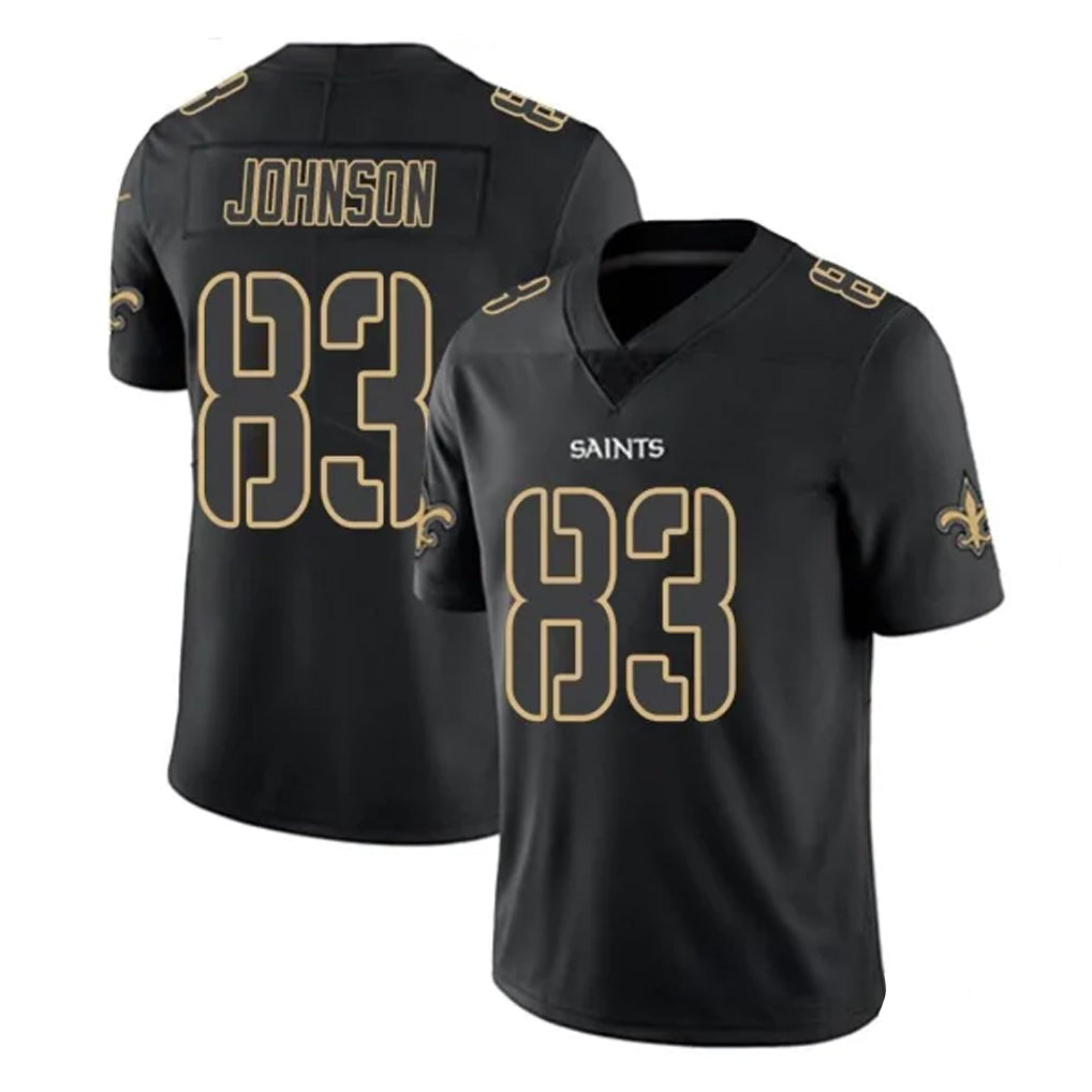 Ndoa NO.Saints #83 Juwan Johnson Player Black Impact Limited Home Game Stitched Jerseys