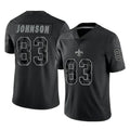 Ndoa NO.Saints #83 Juwan Johnson Player Black Limited Reflective Home Game Stitched Jerseys
