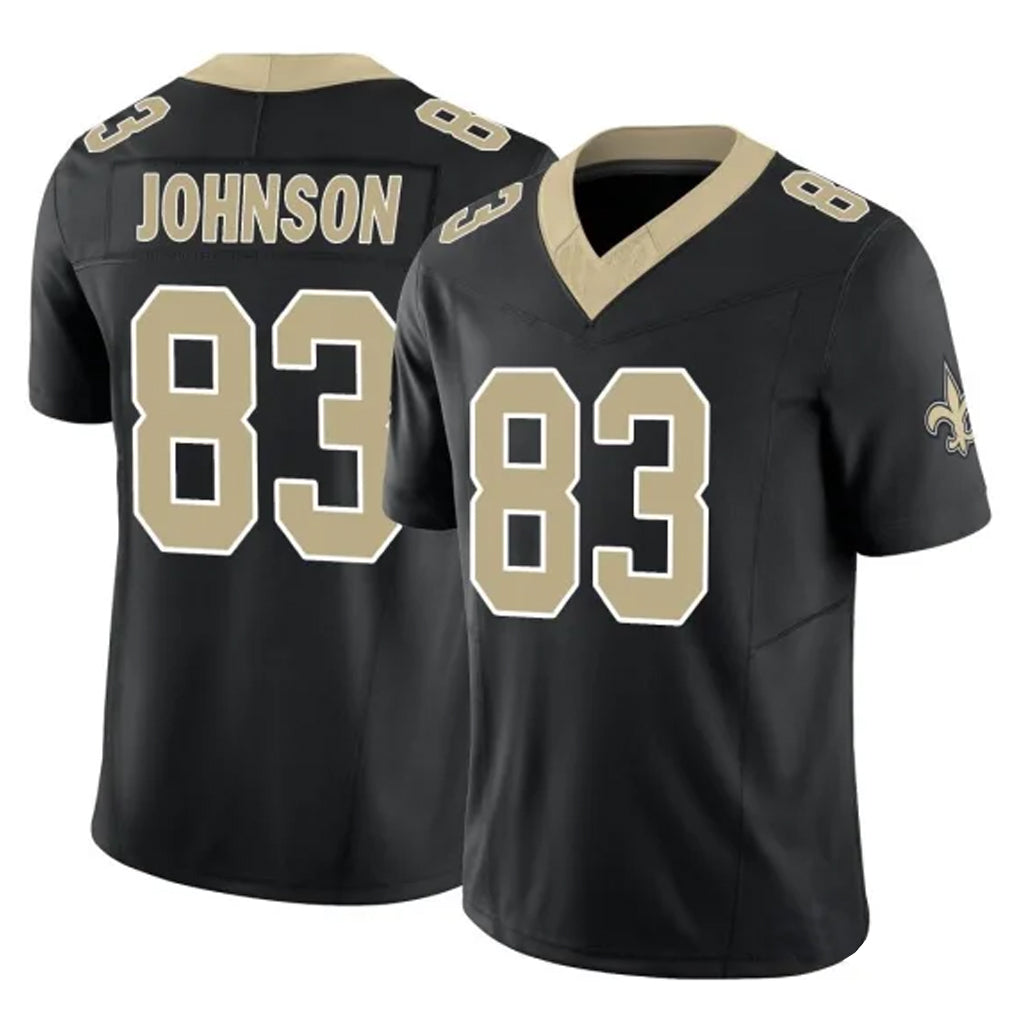 Ndoa NO.Saints #83 Juwan Johnson Player Black Limited Vapor F.U.S.E. Home Game Stitched Jerseys